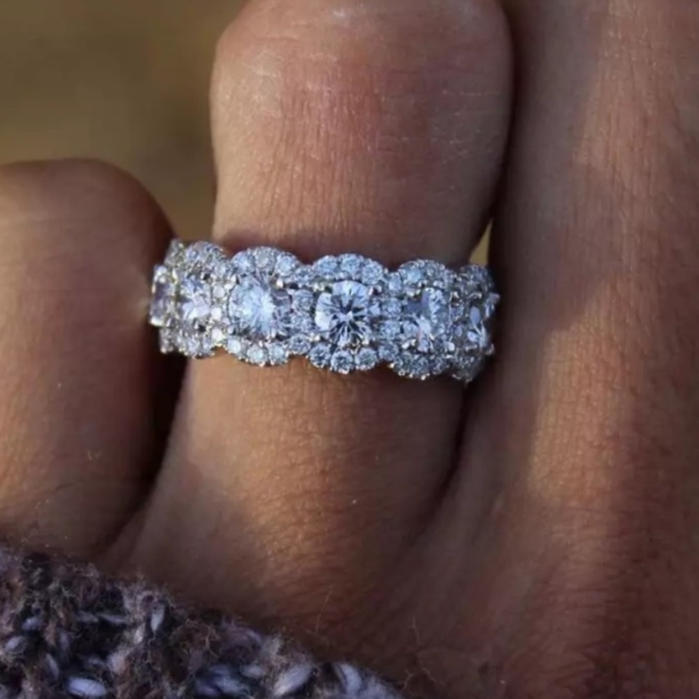 ETERNITY 925 STERLING SILVER DIAMOND RING